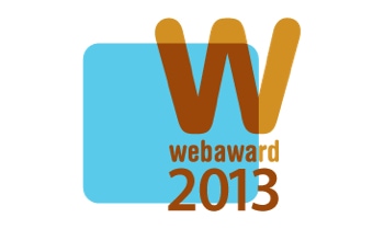 The web award logo with the words webaward 2013.
