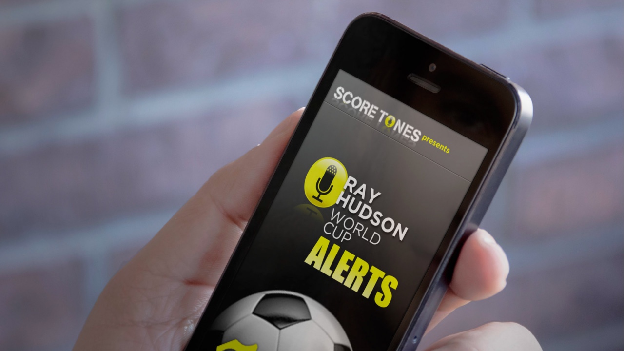A person using a mobile application for soccer alerts.