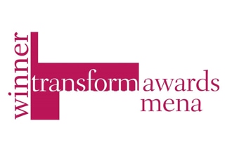 The logo for the transform awards mena.