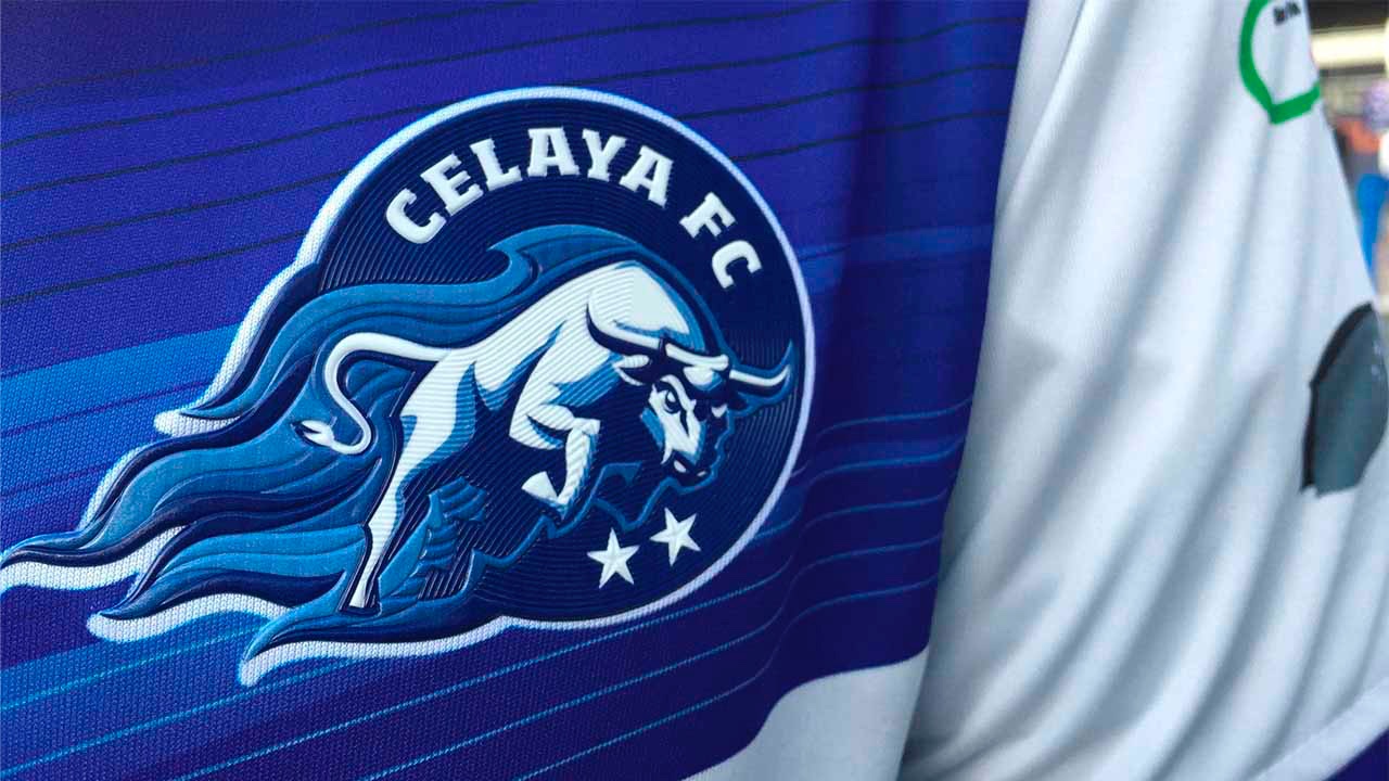 A new vision for Celiya FC with a blue and white jersey featuring their logo.