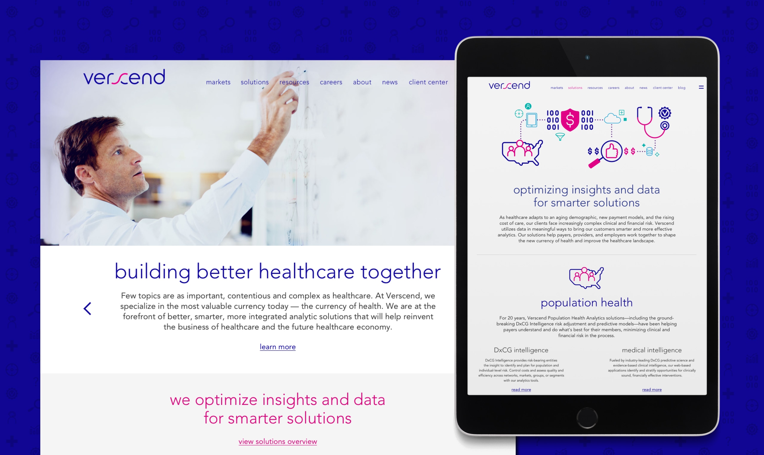 New healthcare website design with a new brand.