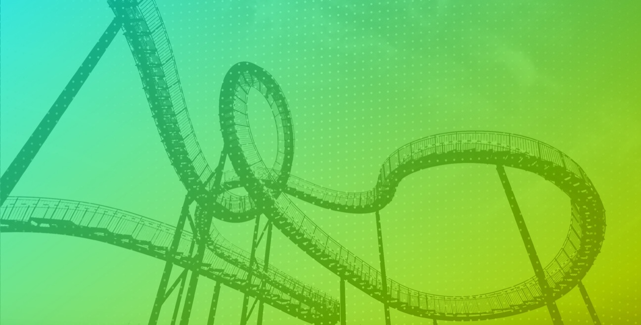 A Roller Coaster with green gradient tint overlay