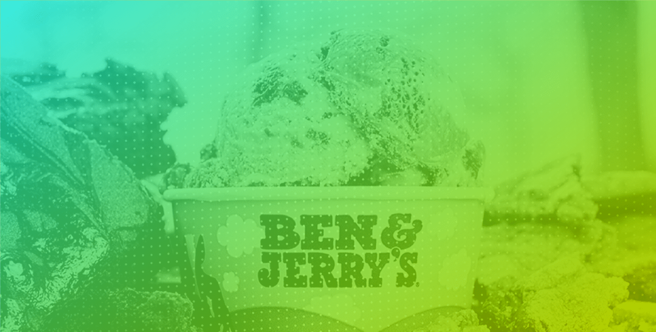 a cup of Ben & Jerry's ice cream with green tint effect