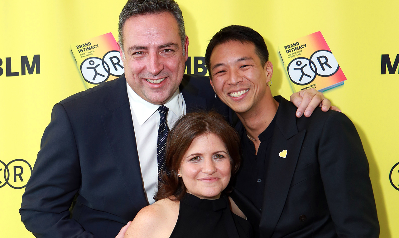 Mario Natarelli, Rina Plapler and Hui Min Lee posing for a photo at an event.