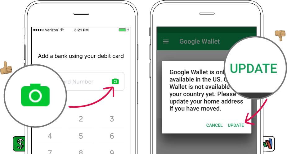 screenshot of mobile phone showing google wallet
