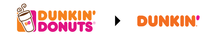 Dunkin' donuts logo change to Dunkin'