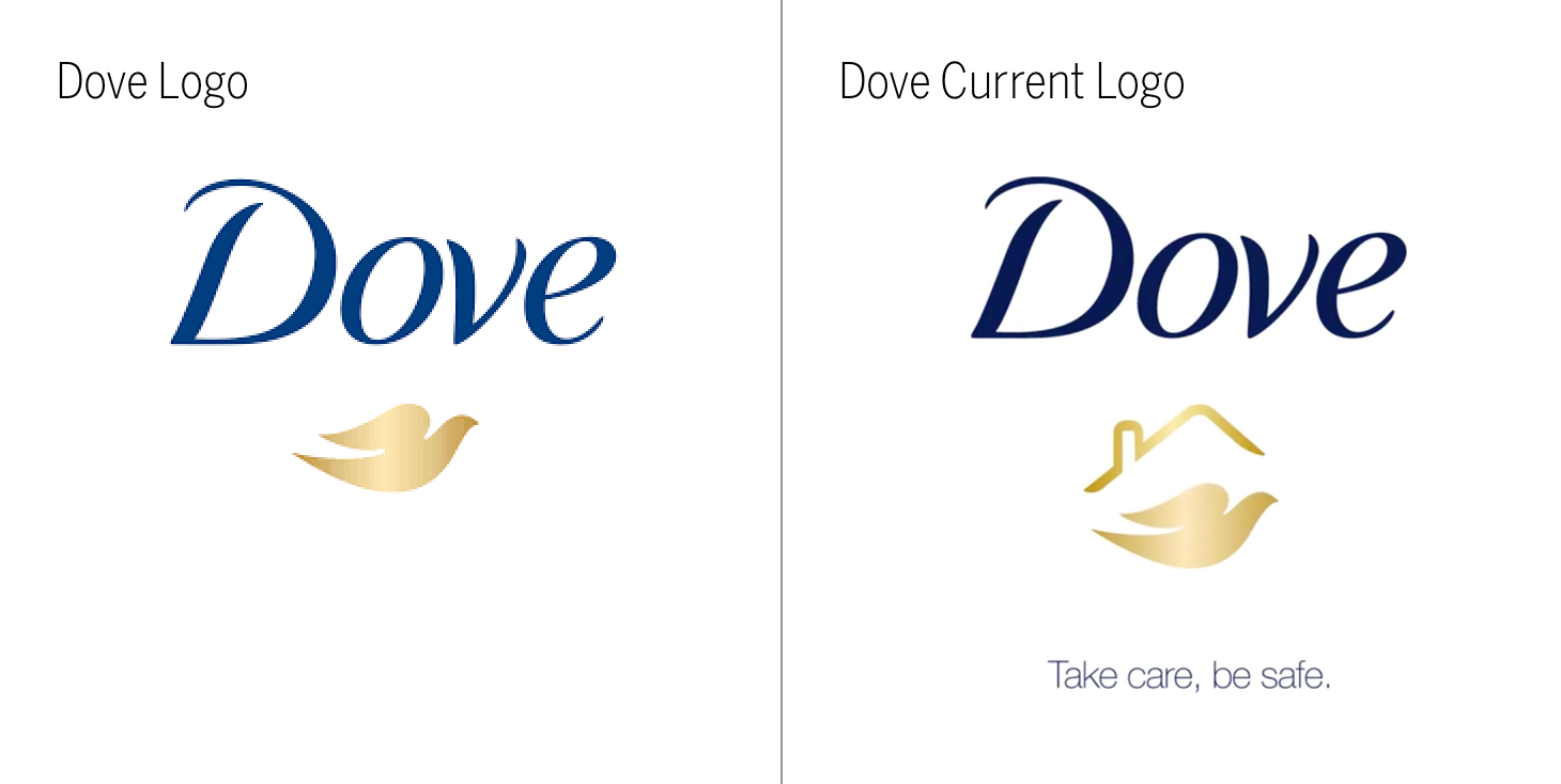 Dove's original and current logos