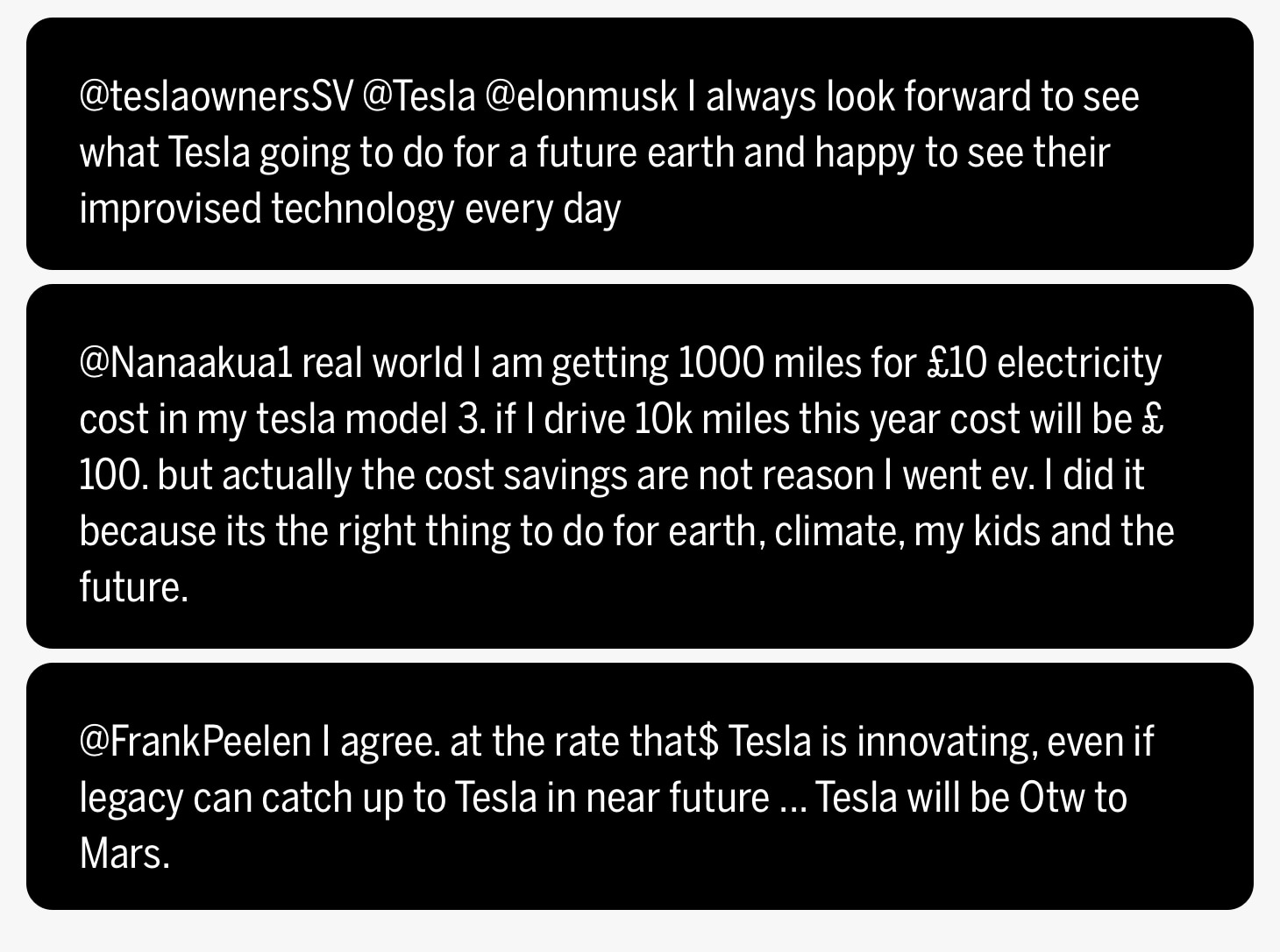 Tweets about Tesla