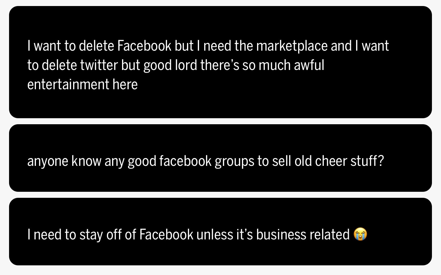 A screenshot of a facebook message that says i want to delete my facebook group.