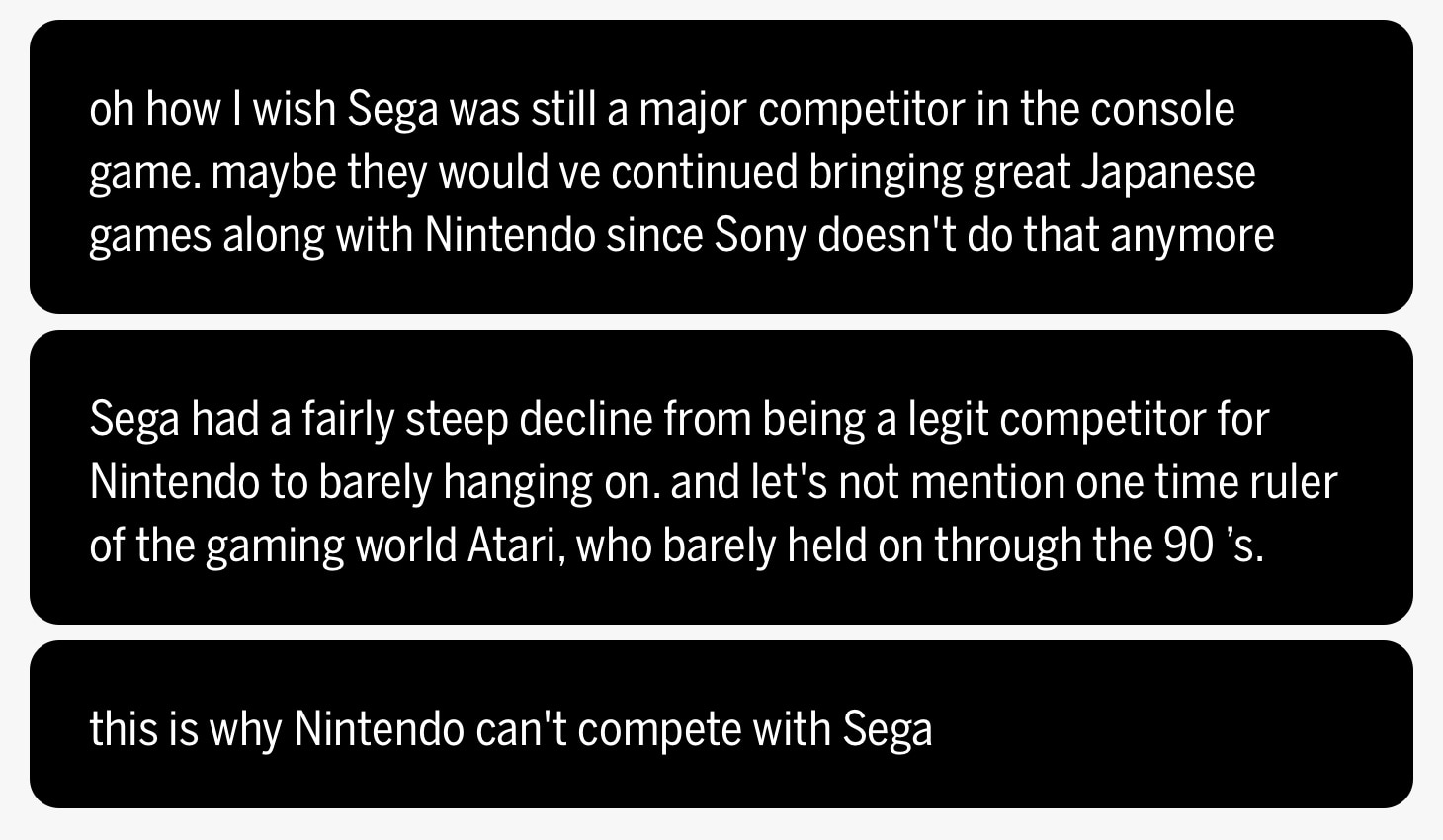 Tweets about Nintendo vs Sega