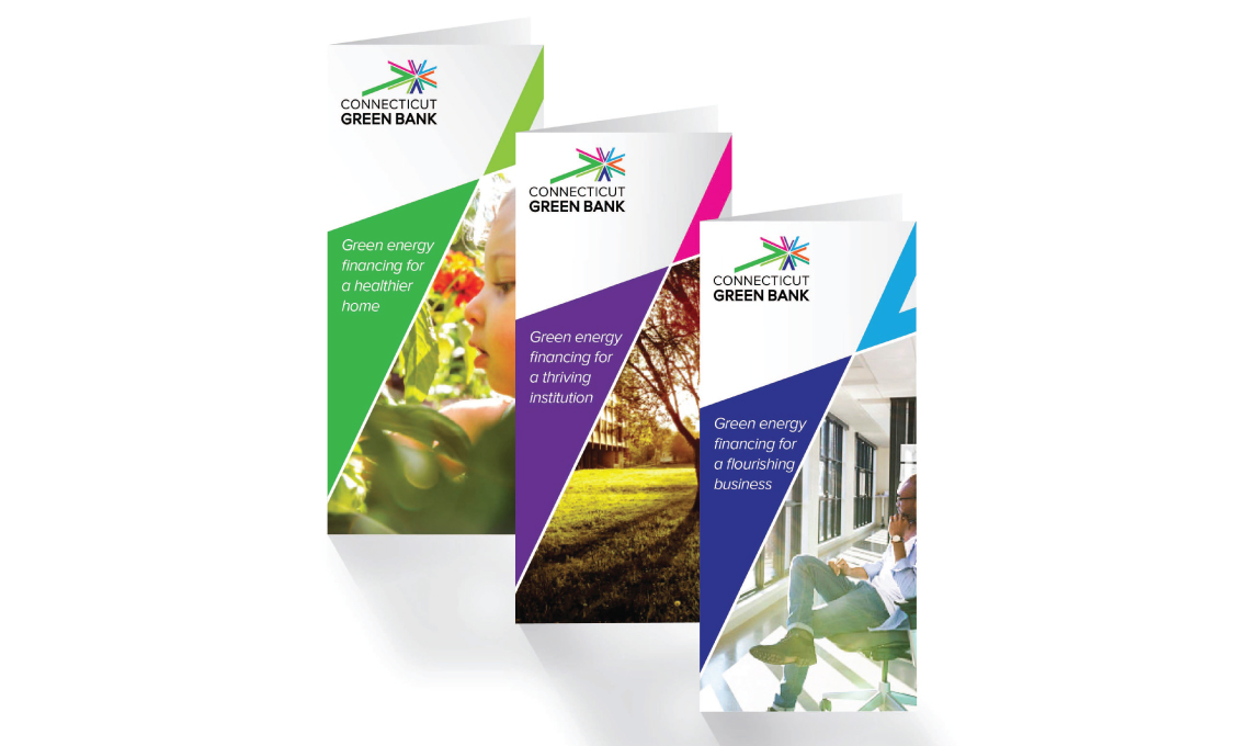 Examples of three branded brochures