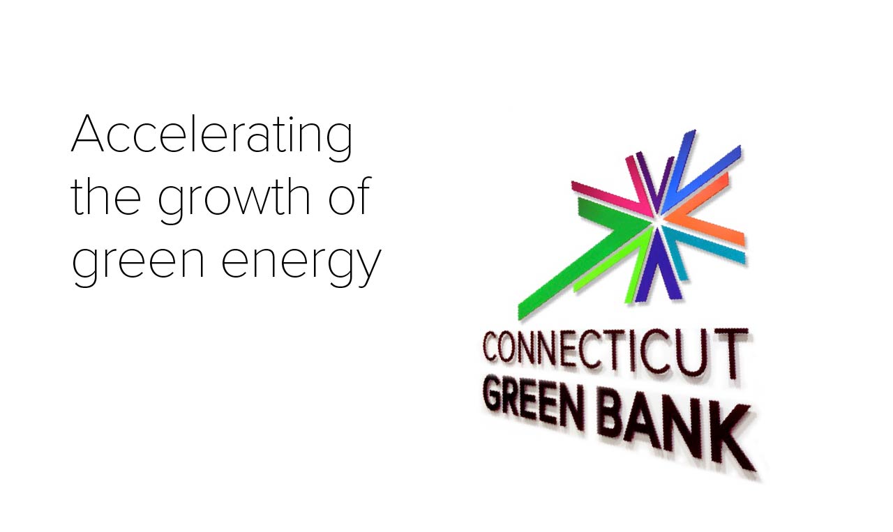 New logo for Connecticut Green Bank and new messaging "Accelerating the Growth of Green Energy"