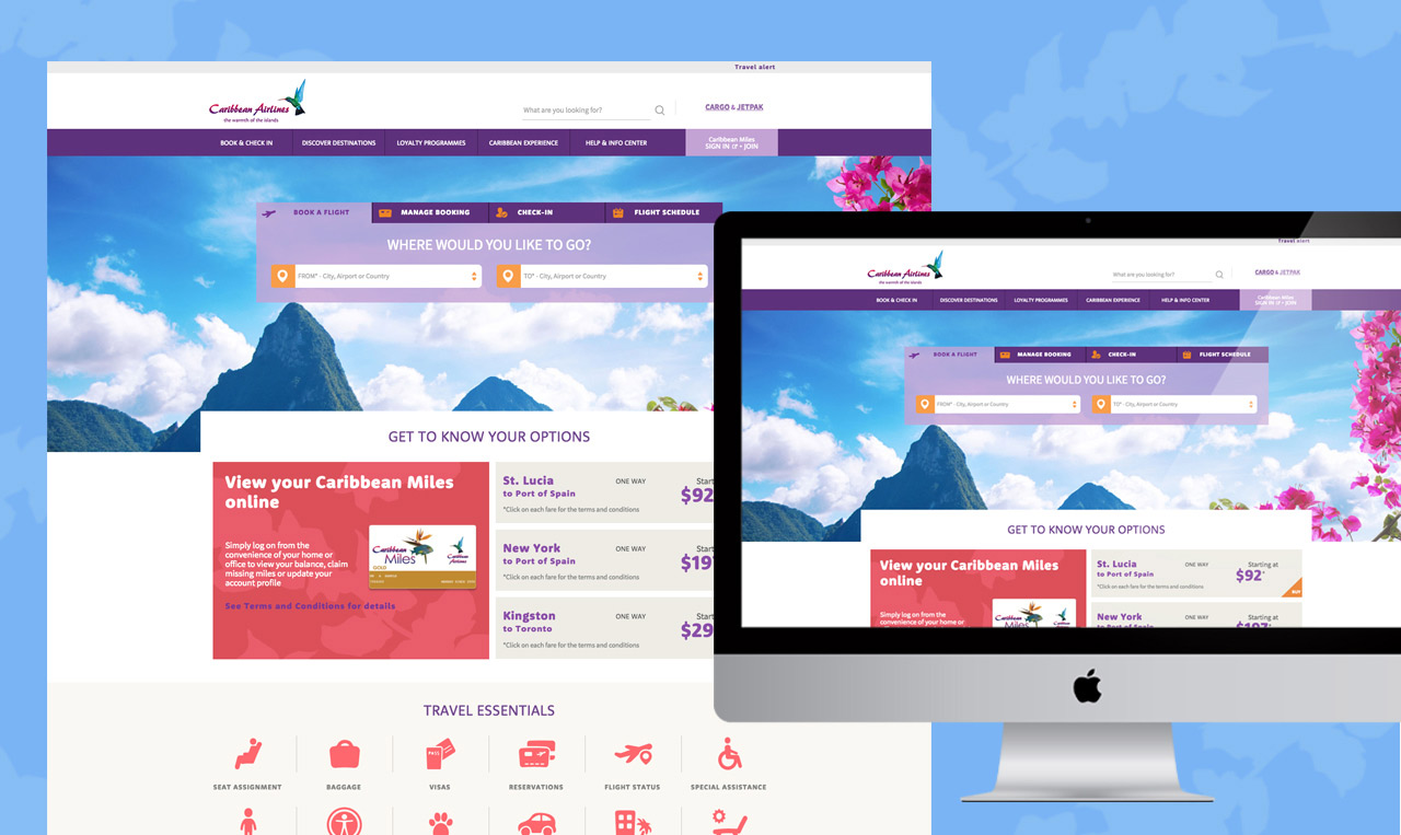 A travel website undergoing a website redesign.