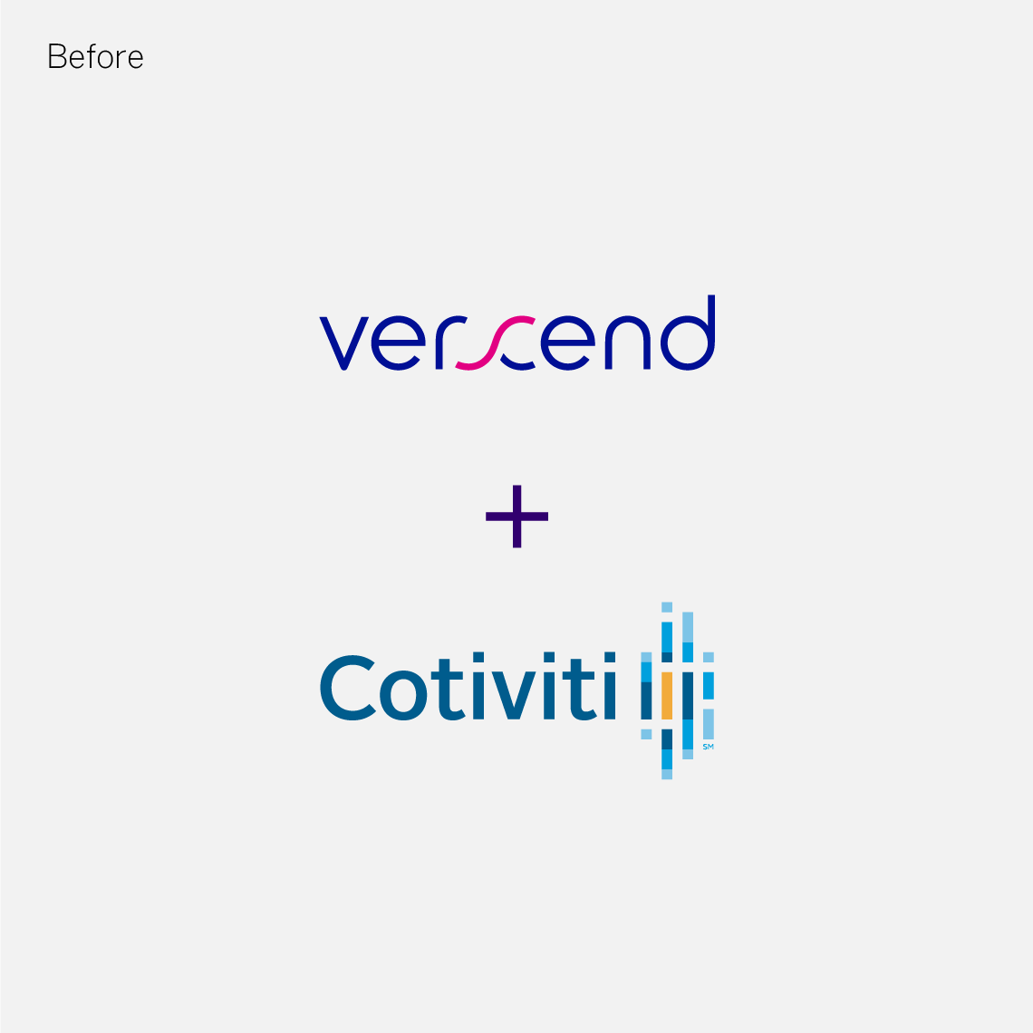 Older versions of the logos of Verscend and Cotiviti over a white background