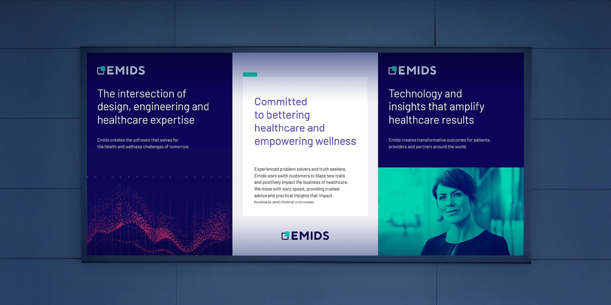 Out-of-home ads designed for Emids brand