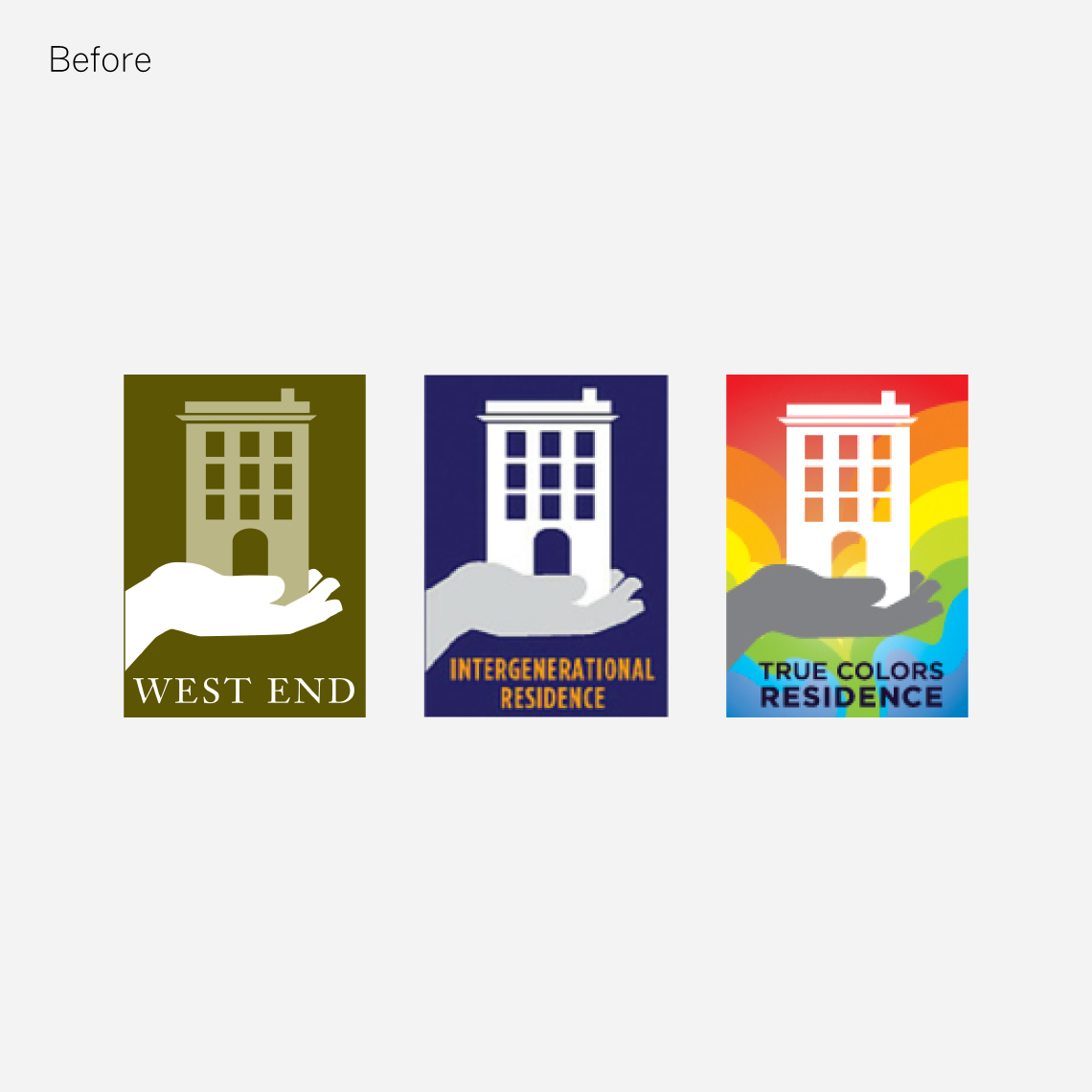 The old logos for West End Residences