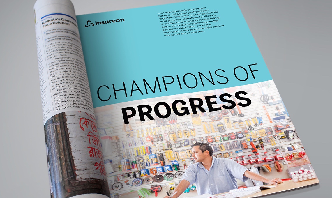 A champions of progress magazine with a strong brand presence.