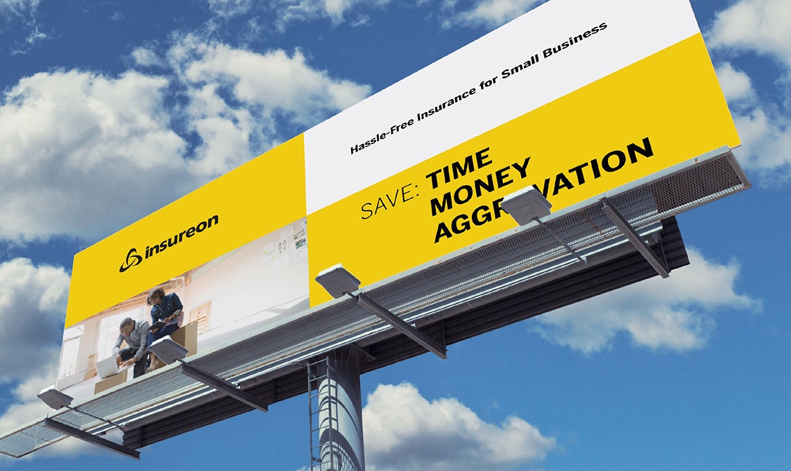 A billboard with the words save time and money, enhancing brand presence.