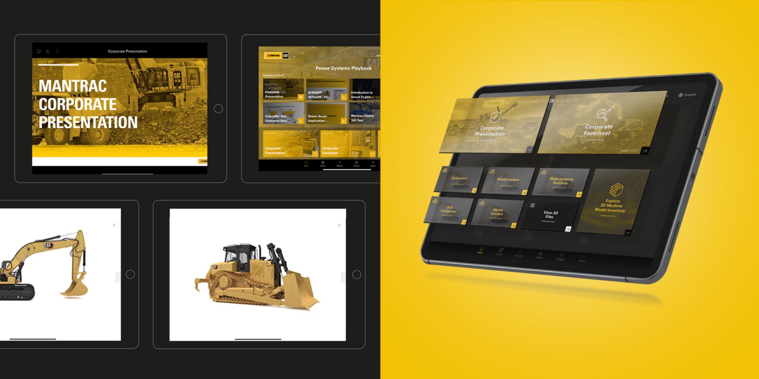 Examples of multimedia content designed and developed to showcase Mantrac products.