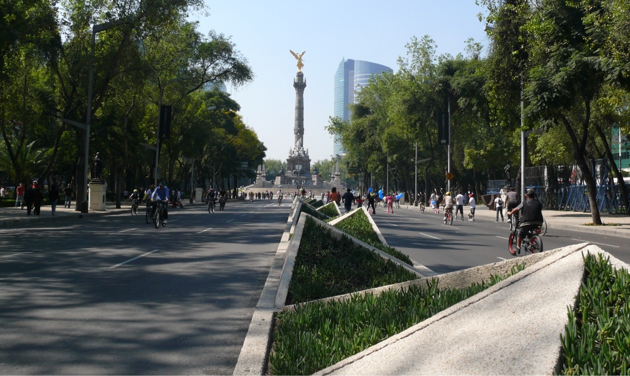 A gold-plated angel statue in Mexico City's Paseo de la Reforma.