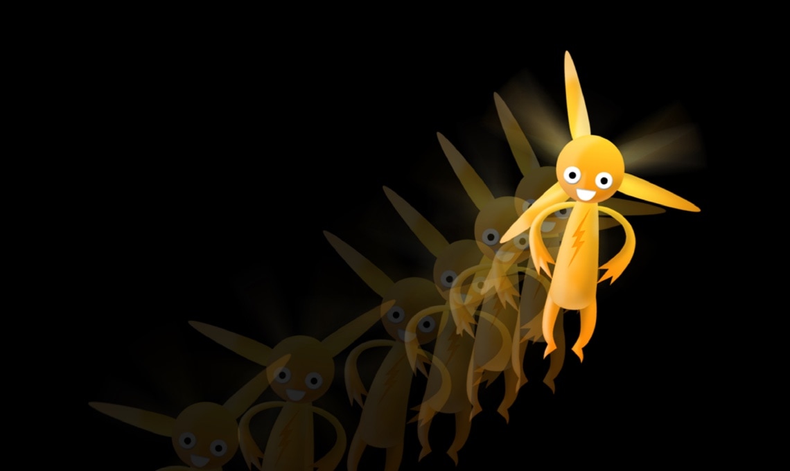 A group of yellow pokemon standing on a black background.