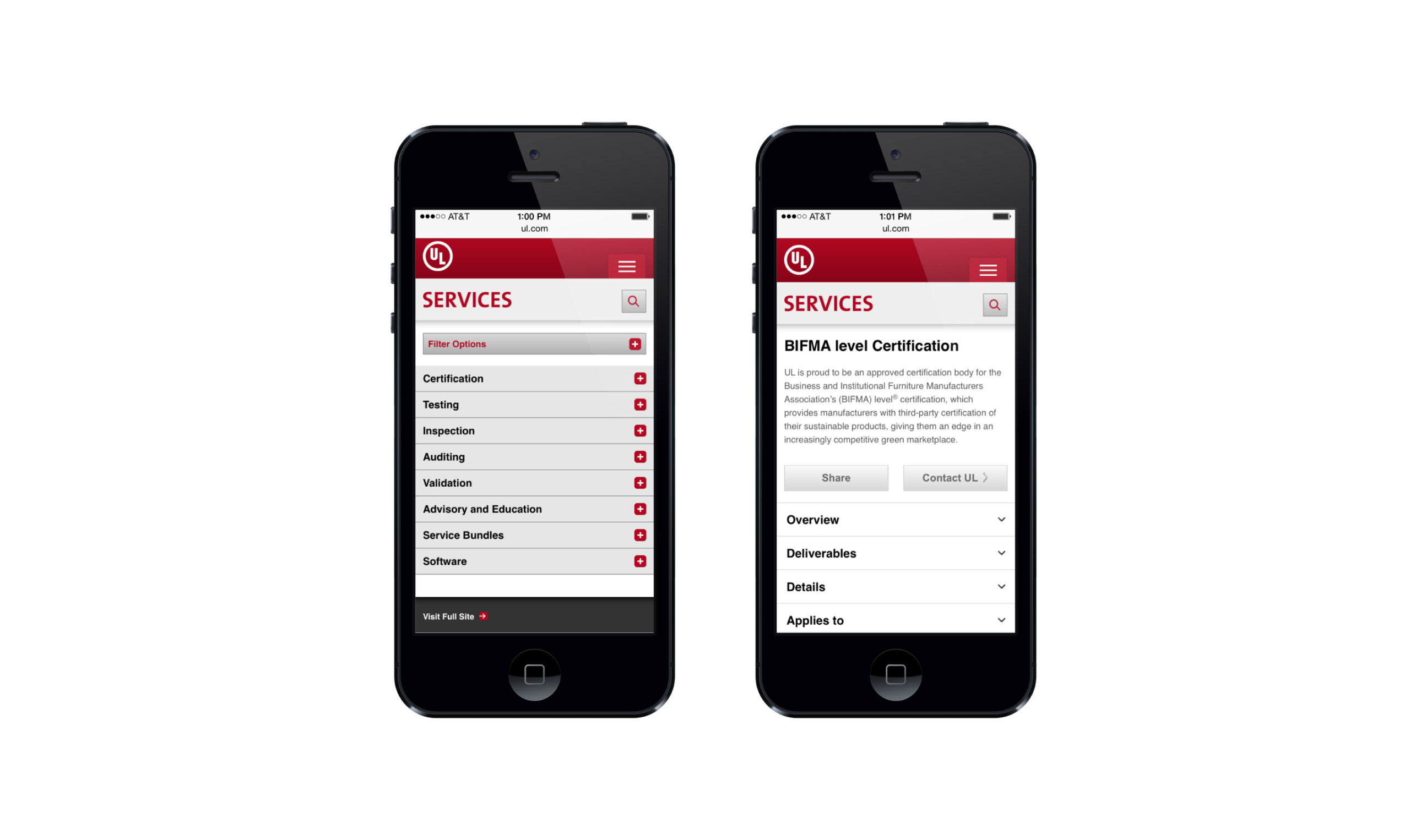 Two iphones displaying the ohio state university website.