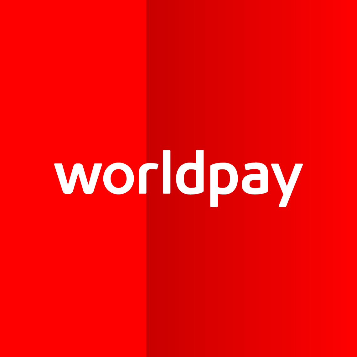 white Worldpay logo over red background