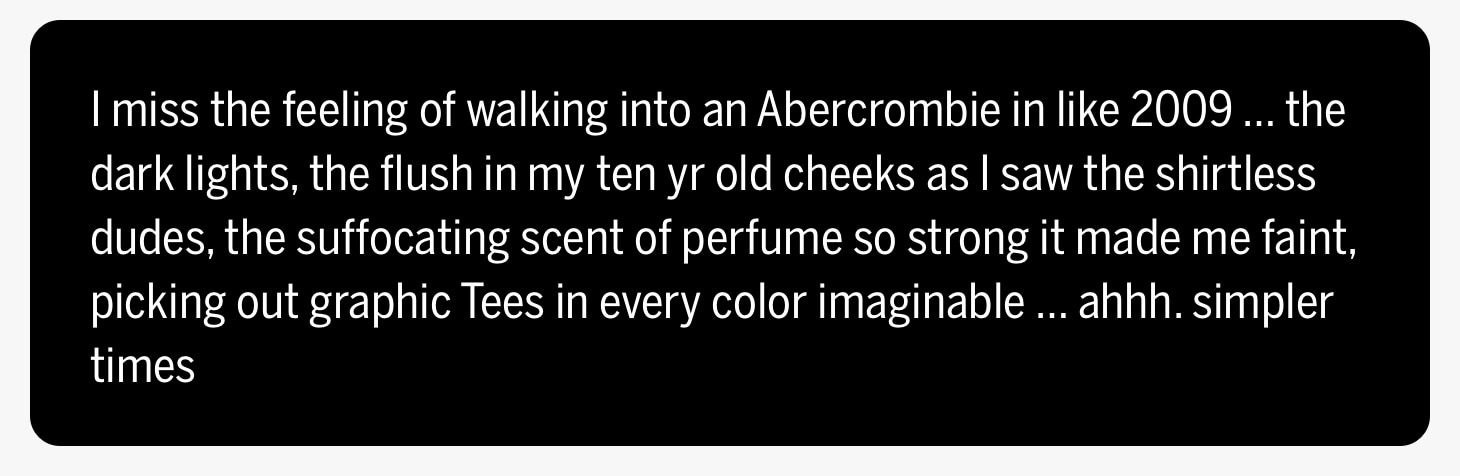 Tweet about Abercrombie