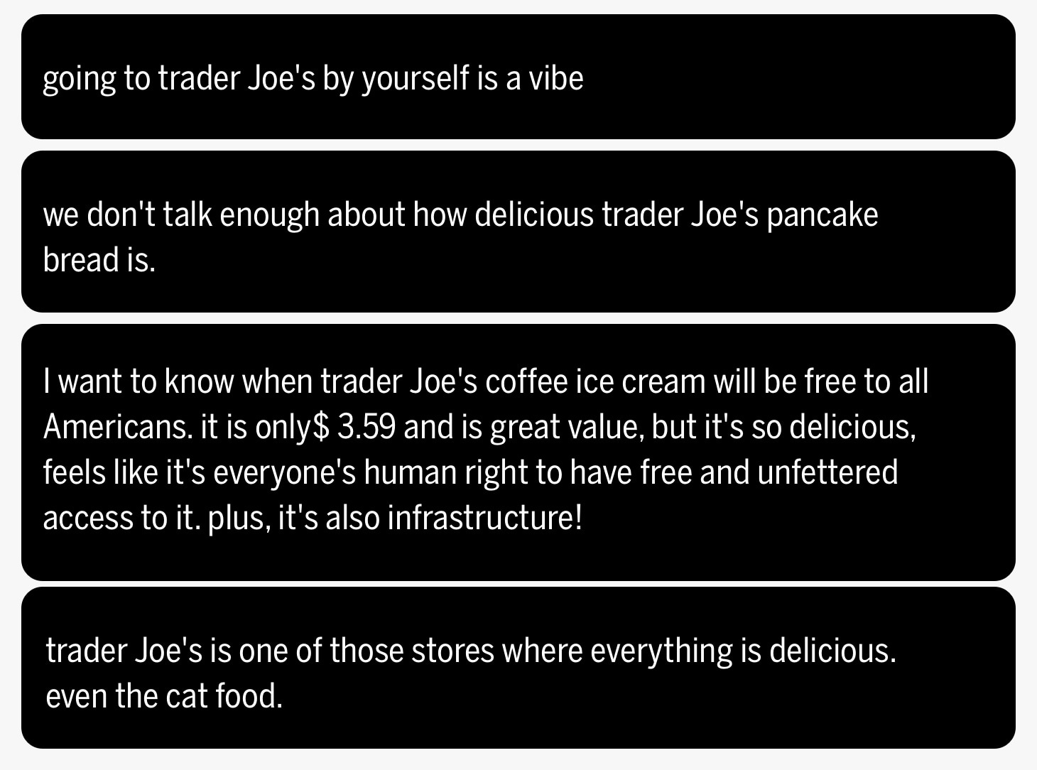 Tweets about Trader Joe's