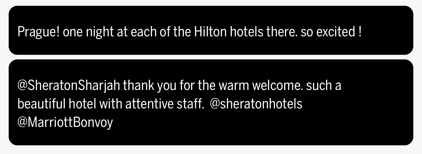 Tweets about hotels