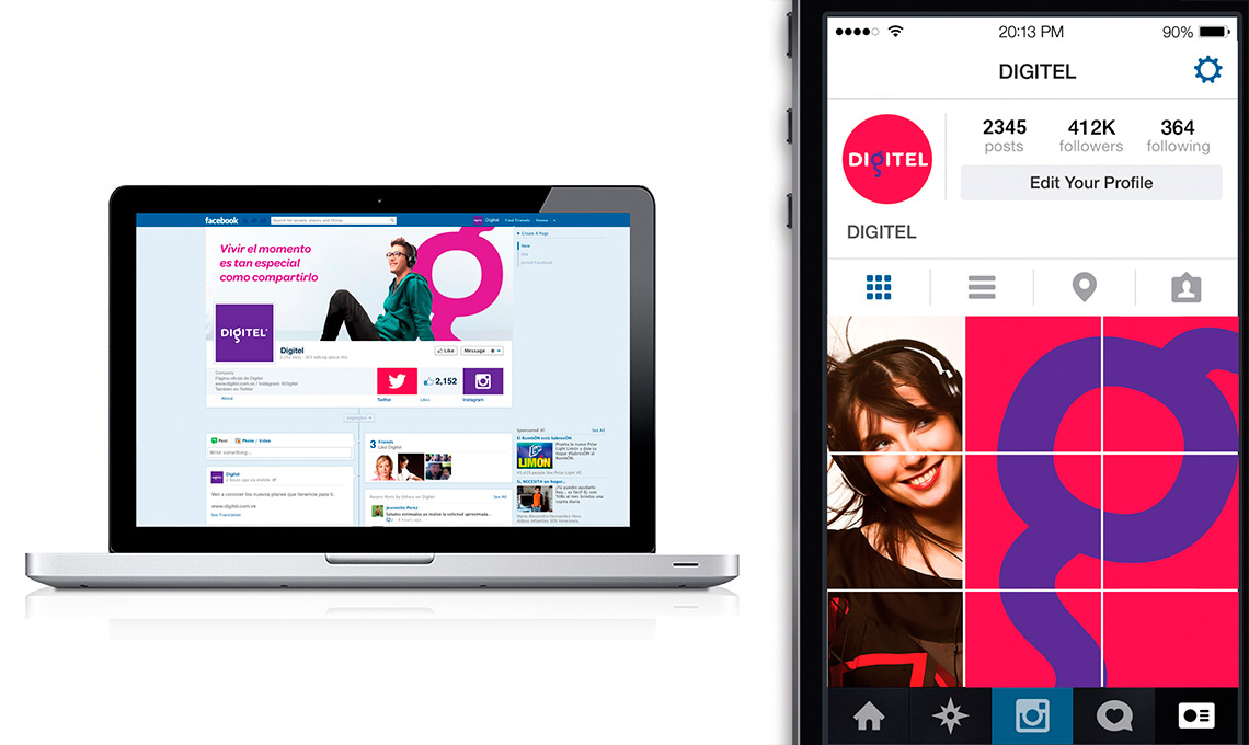 A laptop and a phone with a social media app on it undergo brand revamping.