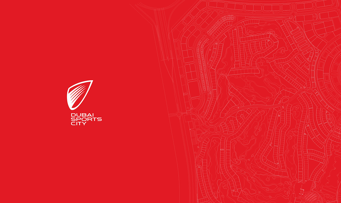 A rebranding program featuring a red background with a map.