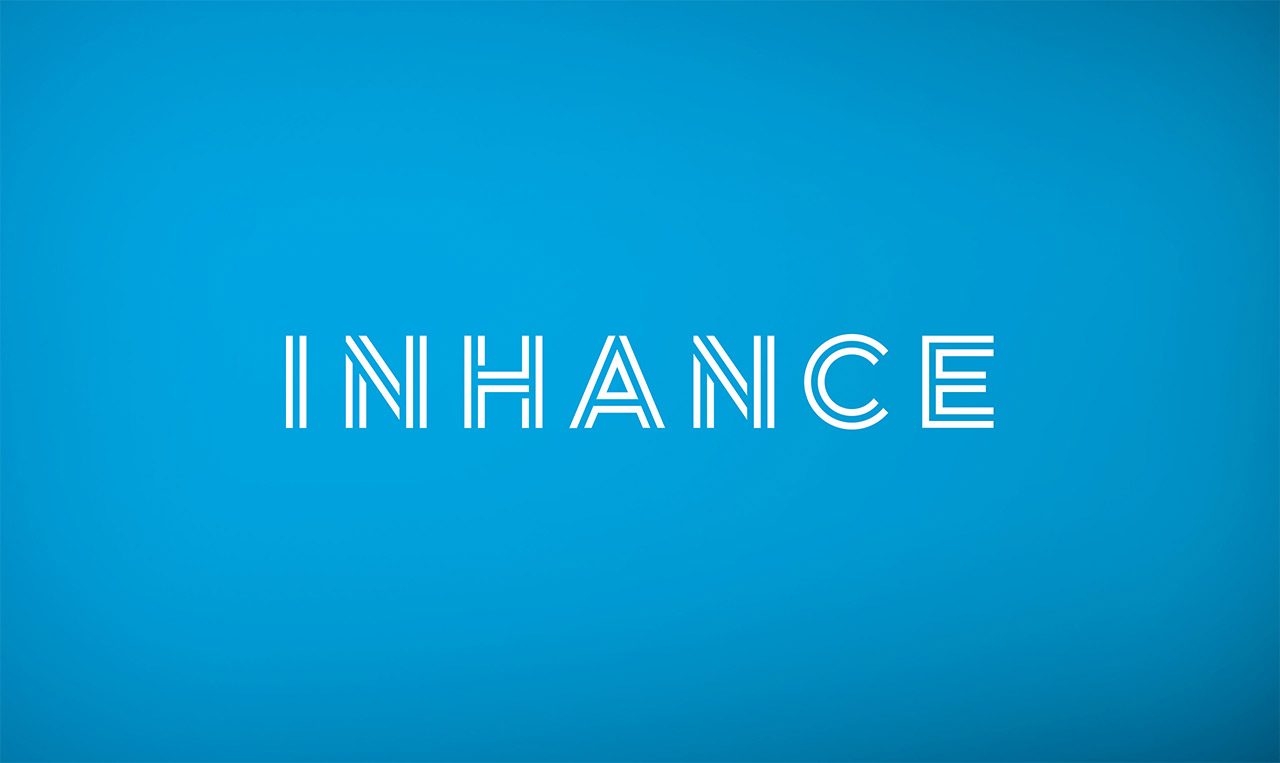 A corporate branding with the word innance on a blue background.