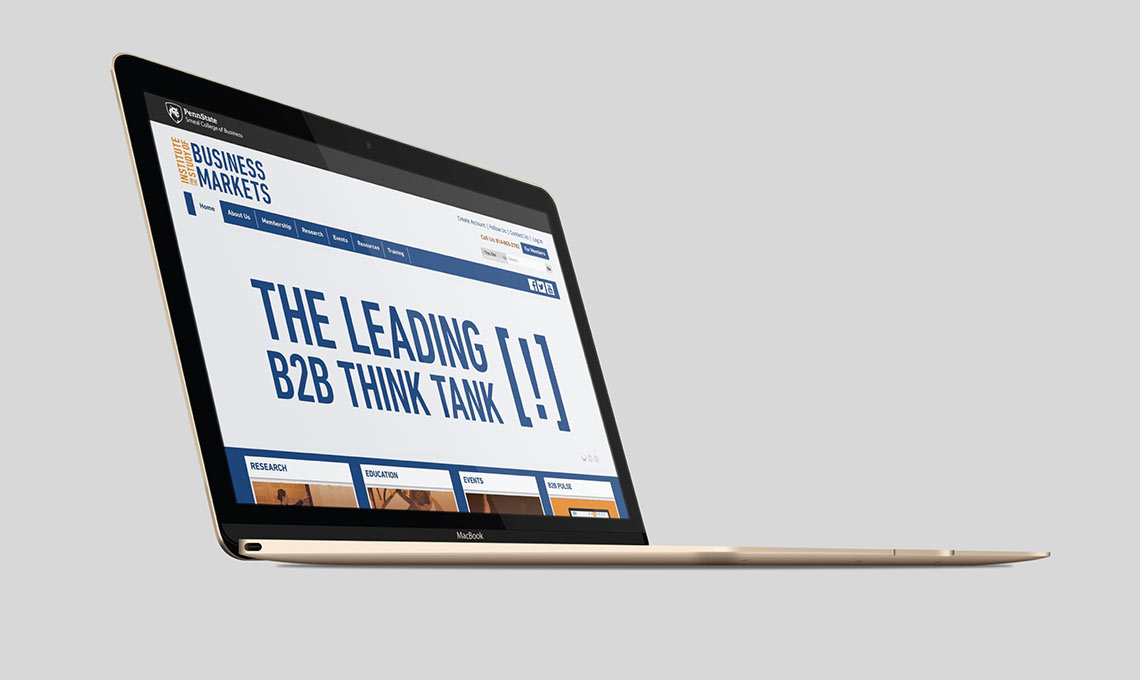 A laptop is displaying the website for the leading bed think tank, exploring the potential of defining brands.