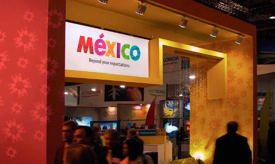 A mexico booth at a trade show.
