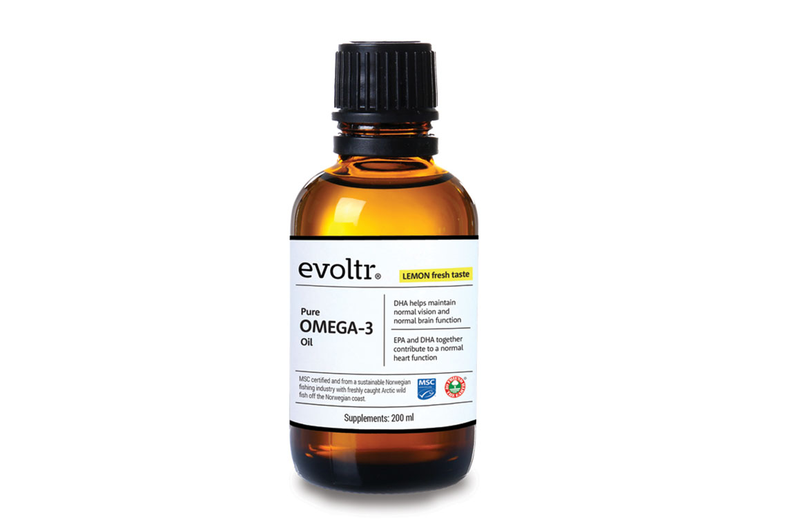 an example of the bottle of the Omega 3 oil with the brand identity applied