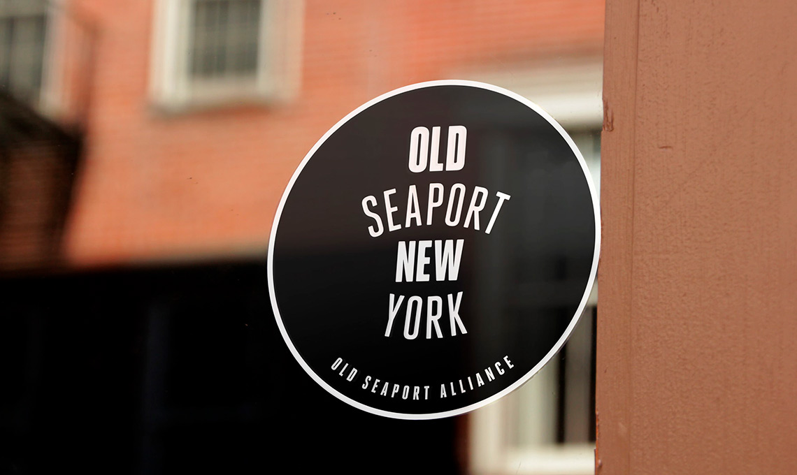 Vintage New York seaport sticker.