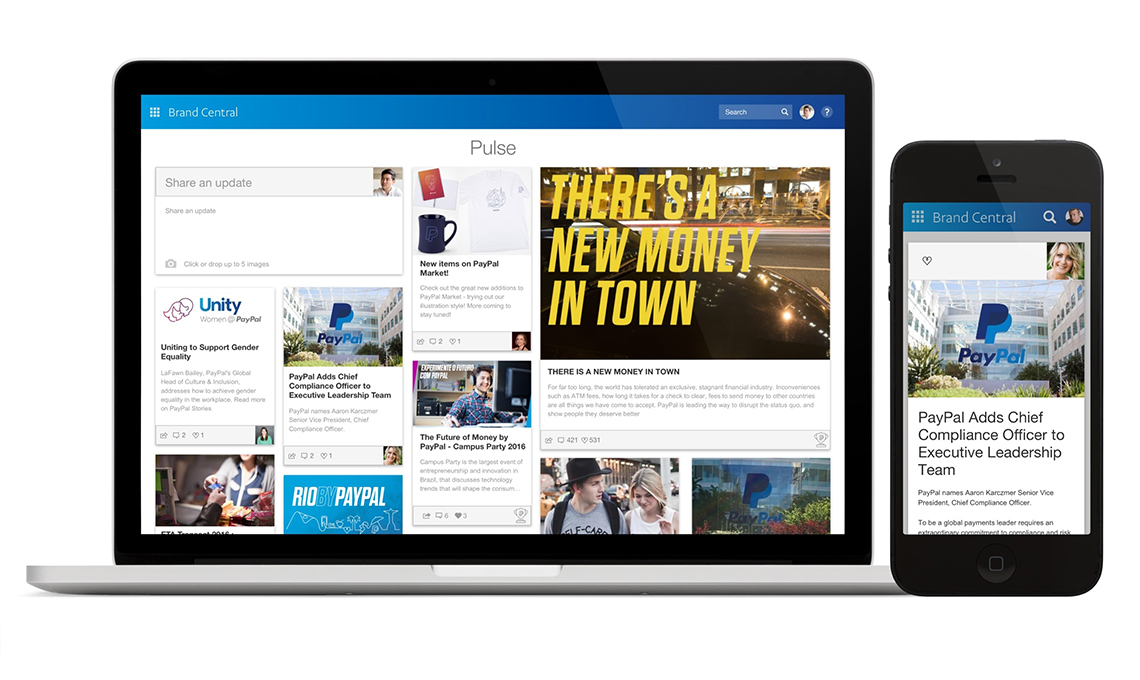 A laptop, tablet, and phone are displaying the microsoft news app.
