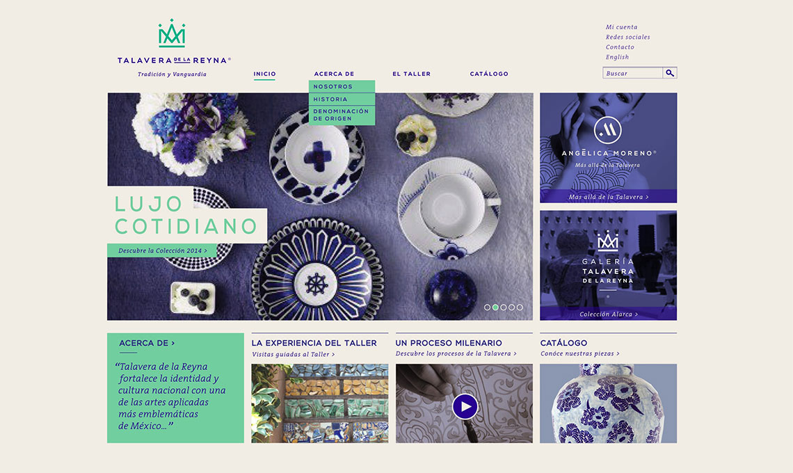 A website design for a ceramics store with a fusion of royal tradition.