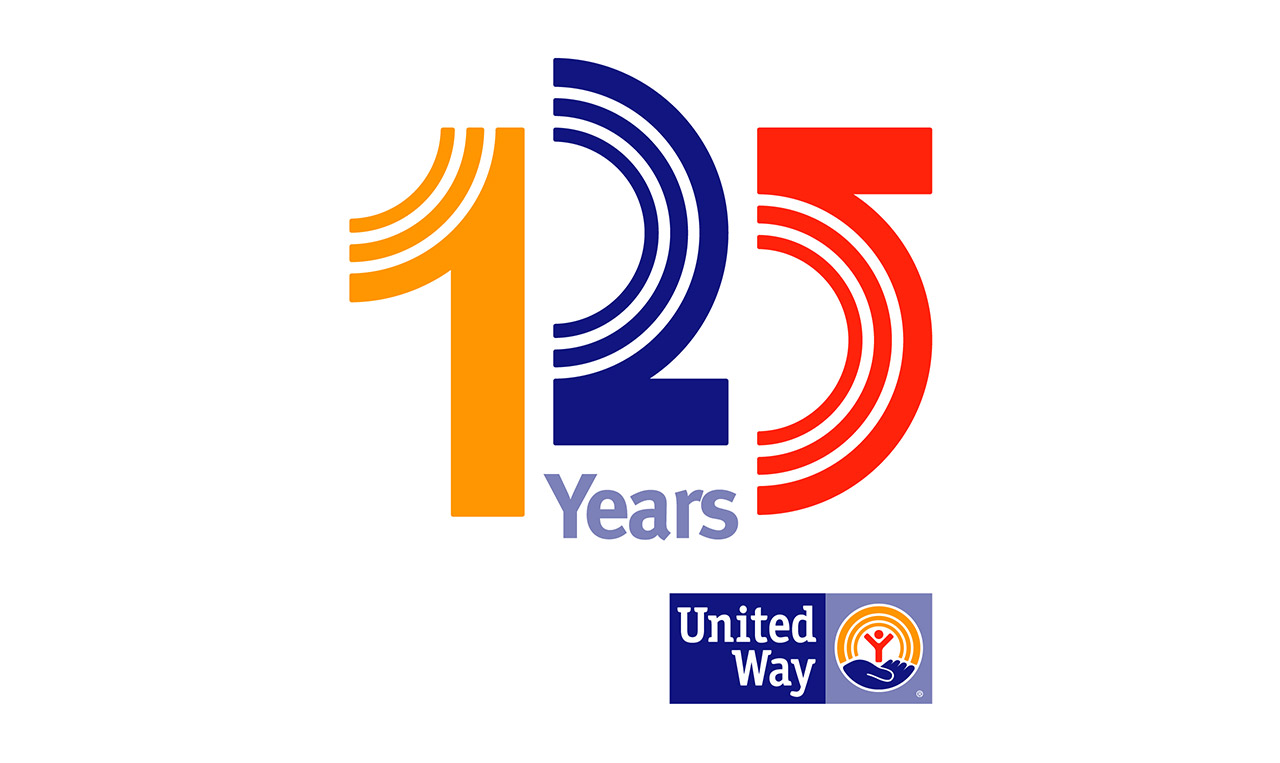 United way 125th anniversary logo designed for brand alignment.