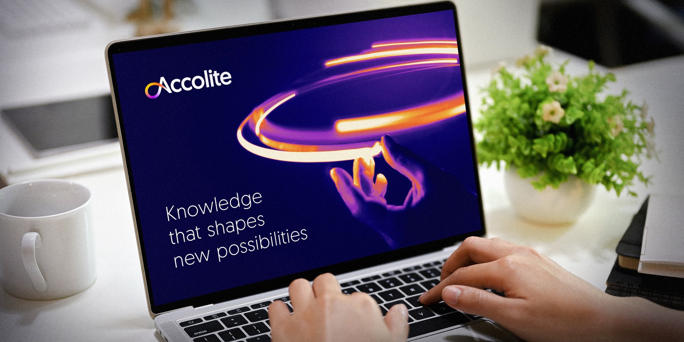 A laptop showing the website designed and developed for Accolite