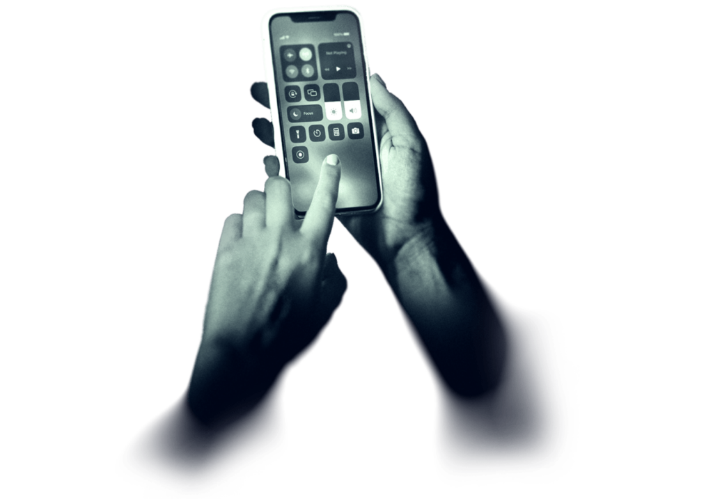 a smartphone in a person's hands