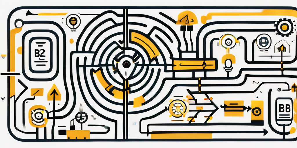 An intricate maze made up of various interconnected pathways and channels