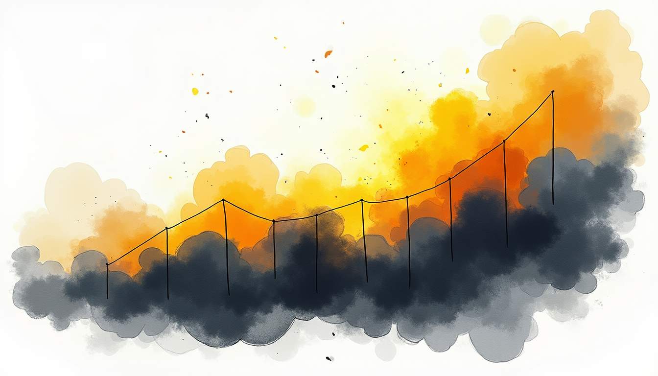 An abstract representation of fluctuating market trends