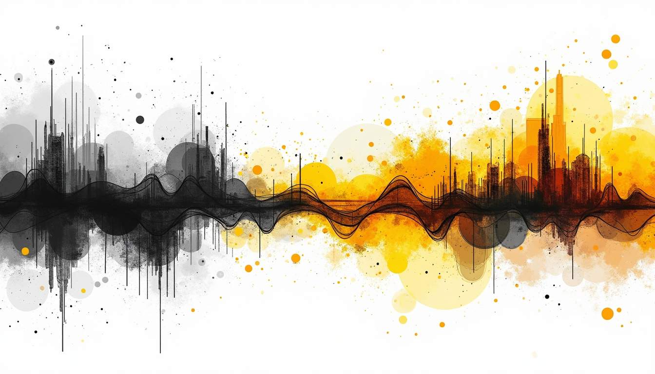 An abstract soundwave that visually represents different tones and emotions