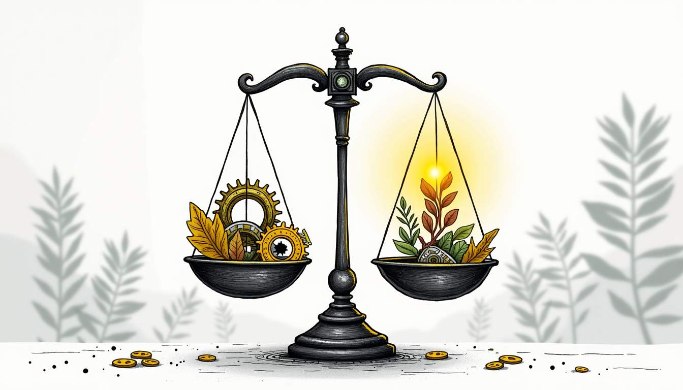 An intricate balance scale